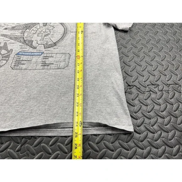Star Wars Shirt Adult Medium Gray Millennium Falcon Film Casual Men's - Picture 10 of 12